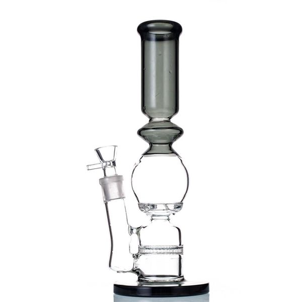 Bong en verre Bongs à fumée Pipe à eau Pipes à fumer Dabber Rig Tubes à huile Filiter à l'intérieur de 11,8 pouces 5 mm d'épaisseur 19 mm Bols mâles énorme frange