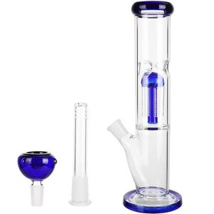 Glass Bong Fumar Pipa de agua Hookah 14 pulgadas Shisha Bongs Pipes Tree Percolador Filtro difuso Beaker Bubbler W / ICE Catcher Hookahs