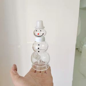 Glass Bong Snowman Hoodahs Tubo de agua Dab Rig Glass High Borosilicate Bubbler