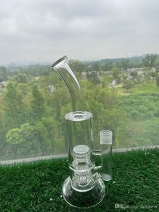 Bang en verre Twin Cage Junior narguilés pipe à eau fumer 31,5 cm de hauteur 3-5 mm d'épaisseur Bubbler