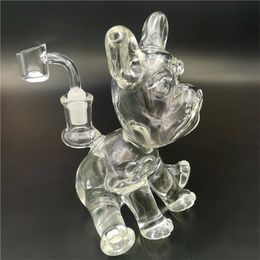 El vidrio Bong el agua Bongs el mini tubo lindo Craftbong del Borocilicato del percolador de la cachimba de la forma del perro del aparejo