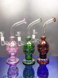 Bong En Verre Eau Perc Recycleur Conduites D'eau 14.4mm Joint Fab Egg Dab Rig Pommeau De Douche Perc Narguilés Tuyaux Tuyau Couleurs Bongs sest_shop