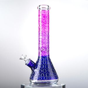 Bangs en verre Big Beaker Bong Heady Handcraft Hookahs Ice Pinch 7mm d'épaisseur Oil Dab Rigs 18mm Joint femelle avec bol Conduites d'eau Travail manuel Violet Colorful Downstem