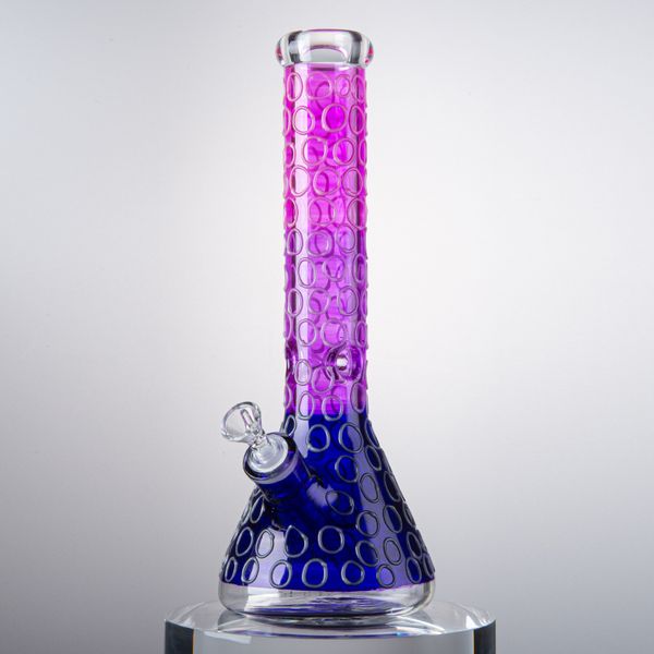 Bangs En Verre Big Bong Heady Verre Artisanat Narguilés 7mm D'épaisseur Dab Rigs 18mm Joint Femelle Avec Bol Conduites D'eau Travail Manuel Violet Coloré Downstem LXMD20108