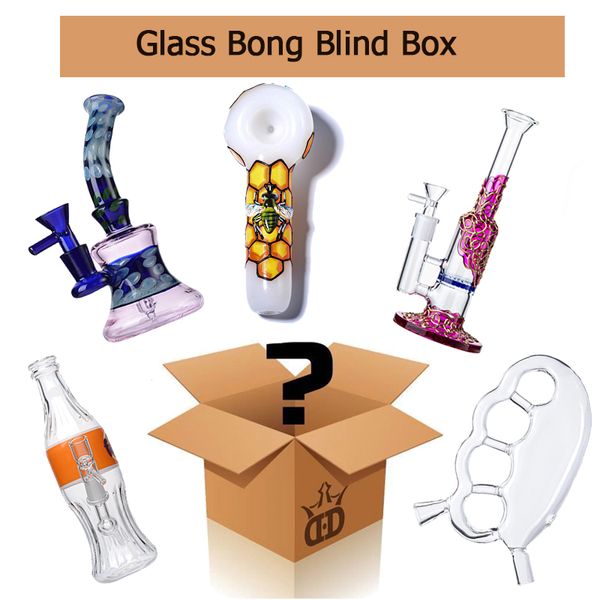 Bongs de vidrio Caja ciega Percolador Cachimbas Cajas sorpresa Pipas de agua para fumar Caja misteriosa Aceite Dab Rigs Estilo aleatorio La mejor calidad