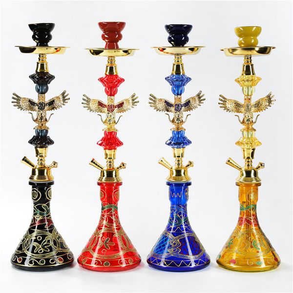 Conjunto de Bong de vidrio Eagle de un solo tubo con un conjunto completo de accesorios para cachimba Venta al por mayor multicolor de cachimba