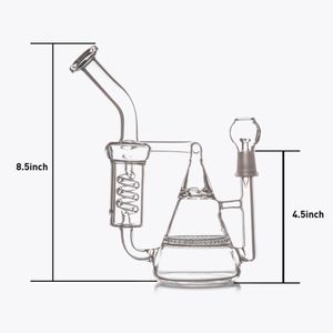 Accessoires pour fumeurs Bongs en verre HoneycombTornado Percolateur Recycleur à deux fonctions Plates-formes pétrolières Conduites d'eau Dôme Nail Joint 14.wmm en stock