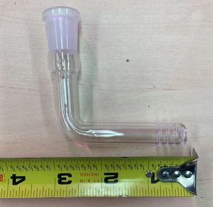 Glass Bongs Hookah Downstem Pipes Varilla inferior de 90 grados para cubilete pipa de agua para fumar 14 mm