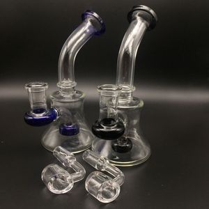 Bangs en verre Oil Rigs avec 4mm d'épaisseur gratuit Quartz Banger Nail 6 pouces mini bécher Bong Dab Rigs Conduites d'eau