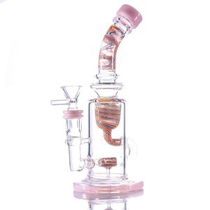 Bangs en verre Twisted Colorful Water Pipes 14mm Dabs Rig avec bols Oil Bong Nail Smoking Oil Burner Pipe