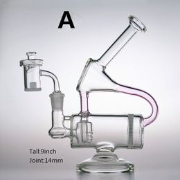 Bangs en verre conduites d'eau Quartz Quartz Banger carb cap Nail Thermal capiteux recycleur plates-formes pétrolières dab bécher bol barboteur perc nid d'abeille 14mm fumer narguilés