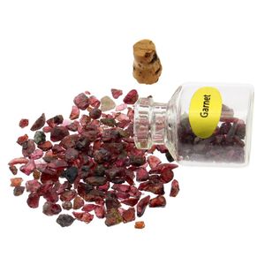 bouteille en verre cadeaux pierres semi-précieuses en vrac améthyste or oeil de tigre quartz rose grenat cornaline jaspe dalmatien fluorite quartz de roche