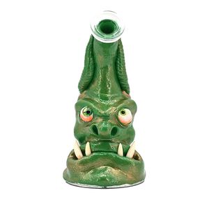 Bouteille en verre avec monstre mignon, bangs monstre, conduite d'eau en verre borosilicaté, narguilé en verre, article à fumer en verre de monstre de dessin animé mignon en argile polymère, accessoires pour fumeurs