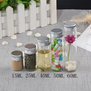 Bouteilles en verre avec couvercle à vis vide, bocaux avec bouchon en aluminium de 15ml, 25ml, 40ml, 50ml, 60ml, qualité alimentaire, 24 pièces, bonne quantité