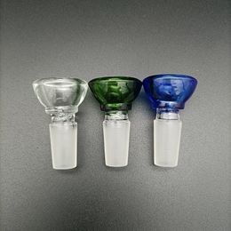 Glazen kom 14 mm 18 mm mannelijke waterpijp kleurrijk kristallen handgreep stukken trechter downstem rook accessoires pijp bongolie dab dabber rigs