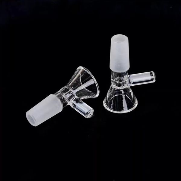 Recipiente de vidrio 14 mm 18 mm Manija conjunta masculina Hermosa pieza deslizante Accesorios para fumar para Bongs Precio al por mayor de fábrica