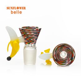 Glazen kom mannelijk gewricht roken accessoires 14 mm mannelijke bananenstijl voor bongs waterleidingen dab rig