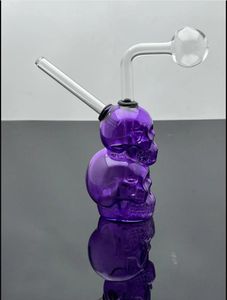 Bol en verre Pipes Mâle Joint Couleur Entonnoir Bols Fumer Squelette Violet Mini narguilé en verre