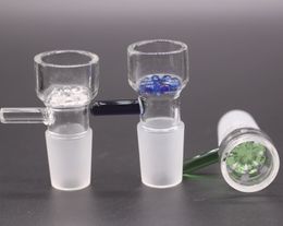 Tazones de vidrio para bongs Hookahs 14 mm 18 mm macho verde azul grueso transparente piezas de tazón