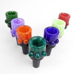 glazen schalen glas op glasplaatje Kom Overige Rookaccessoires voor Bongs Beautiful Slide Bowl Stuk Groen Zwart Mannetje 14mm Joint voor Waterpijpen