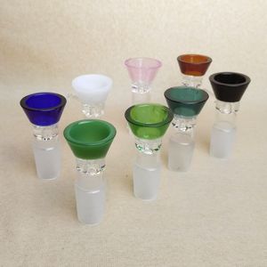 Bols en verre pour tabac et herbes, bol sec pour bang et tuyaux en verre, bol à joint mâle de 14 mm et 18 mm avec poignée