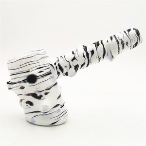 Glass Bubbler Dab Rig Bong Bongs Hookah Rigs Hammer Blanco y negro Tubos de colores Tubos Craftbong