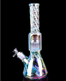 fumer des conduites d'eau bang en verre arc-en-ciel narguilés downstem perc verre dabber cigarette dab rigs avec joint de 14mm