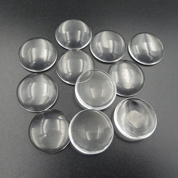 Componentes de joyería de cabujón de vidrio, cuentas redondas transparentes con parte posterior plana, accesorios hechos a mano, 14mm, 18mm, 25mm211S