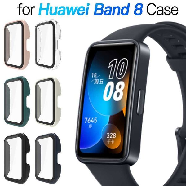 Verre + étui pour Huawei band 8, accessoire PC, housse de protection pare-chocs complète + protecteur d'écran pour Huawei band8, accessoires