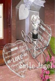 Glazen onderzetters in TransPrent Heart Love Letters Design 2019 Nieuwe bruiloftgeschenken Glas Cup Mat 2pcs in één pakket Wedding Souvenir P7860836