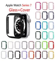 Écouteur de couverture en verre pour Apple Watch Series 7 6 5 4 3 2 45 mm 41mm 42 mm 38 mm Hard PC HD Écran de pare-chocs Tumper Protecteur Iwatch 77386627