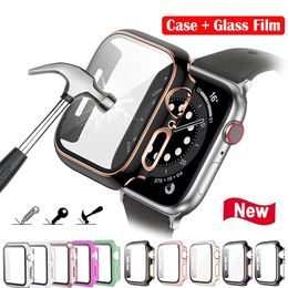 Cubierta de vidrio para Apple Watch Ultra 8 Case 49mm 41mm 45mm Protector de pantalla Parachoques para iWatch 7 SE 6 5 4 3 44mm 40mm 38 mm 42mm Película templada