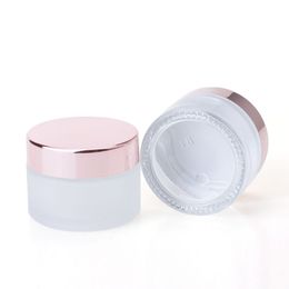 Glazen crème JAR helder en mat 5g 10 g 15 g 20 g 30 g 50 g 100 g voor cosmetische verpakking lege ronde recycle crème flessen