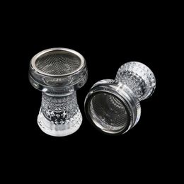 Glas Crystal Shisha Hookah Bowl Draad Mesh Filter Waterpipe Roken Draagbare Innovatieve Design Luxe Decoratie Houder Gemakkelijk schoon Hoge Kwaliteit DHL GRATIS