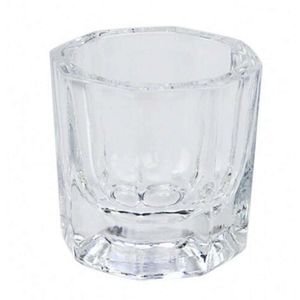 En verre dappen plat nail art acrylique réservoir liquide récipient en cristal bol tent
