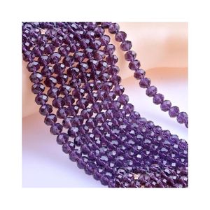 Verre violet foncé à facettes 4 tailles 5040 Rondelle roue perles de cristal de verre collier à faire soi-même bracelet fabrication de bijoux livraison directe bijoux Dhqsh