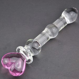 Juguetes sexuales de vidrio Dildo de vidrio Juguetes sexuales de punto G para adultos para mujer Masajeador de próstata con tapón anal femenino # R478