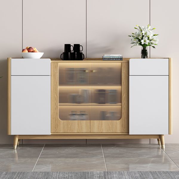 Bouette armoire en verre Cuisine en bois Console de salle à manger du buffet Barre de buffet Luxury Cajonera chambre meubles