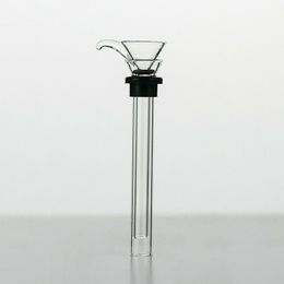 Downstem in vetro da 12 mm con stelo maschio a diffusione diffusa per tubi stile imbuto con accessori per fumatori in tubo di gomma nera