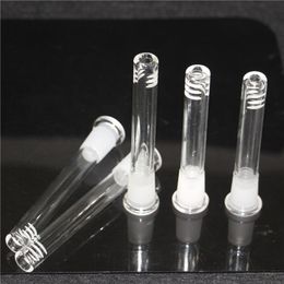 Verre downstem 14mm 18mm mâle femelle tige adaptateurs déroulants narguilés pour eau bangs Dab Rigs capteur de cendres de verre