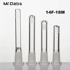 Accesorios para fumar Difusor de vástago descendente de vidrio con 14 mm Hembra a 18 mm Junta macho Desplegable Humo 6 cortes Dab Rig para pipas de vidrio pipas de agua