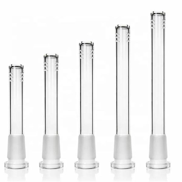 Difusor de vástago descendente de vidrio con 6 cortes Tubo de narguile Flush Top 14 mm 18 mm Adaptador reductor hembra Lo Pro Difusor de vástago descendente para vasos de vidrio Bong Tubos de agua