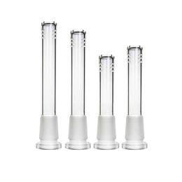 Tige en verre pour tuyau d'eau Narguilé Bongs Bécher Diffuseur 14mm 18mm Mâle Femelle Joint Lo Pro 1 pouce à 5,5 pouces Tige vers le bas avec 6 coupes Dab Rig Adaptateur