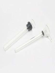 Glazen Downstem-pijpen 12 mm mannelijke stuurpen Diffuus schuiftrechterstijl met zwarte rubberen adapterbuis voor rookwaterpijpen Bongs2775743