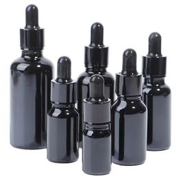 Glazen druppelflesje 50 ml zwarte tinctuurflessen met bril Pipet voor essentiële oliën Reizen aromatherapie laboratorium Buxrf