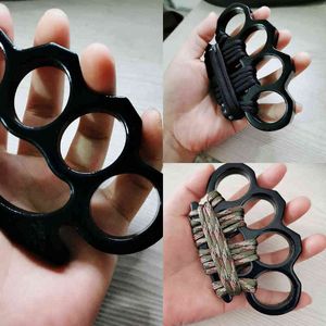 Glass Fiber Tiger Finger Boxing Set Four Fingers Legal Self Defense Designers Hand Brace Ring EDC ing Supplies Buckle VNY8802