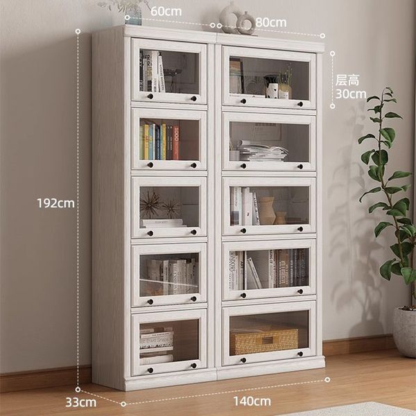 Livre de classement en verre Shel Corner Pantry avec portes Book Shel Bedroom Side Scaffale Per Libri Furniture Salon BL50CG