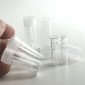 Glasfilter tip voor droge kruid tabak waterpijp sigaret rollende papieren houder met plastic doos pakket pyrex ronde platte mond filters tips