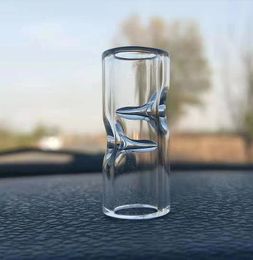 Glasfiltertips voor droog kruidentabaksvloeipapier met sigarettenhouder 2 mm dik Pyrex lang 1 inch uit diameter 8 * 10 * 12 mm helder rookmix kleur plat mondglas