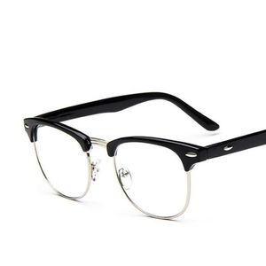 Cadres en verre pour hommes rétro 2021 marque style coréen lunettes en métal homme femmes demi-rond vintage cadre lunettes mode lunettes de soleil334D